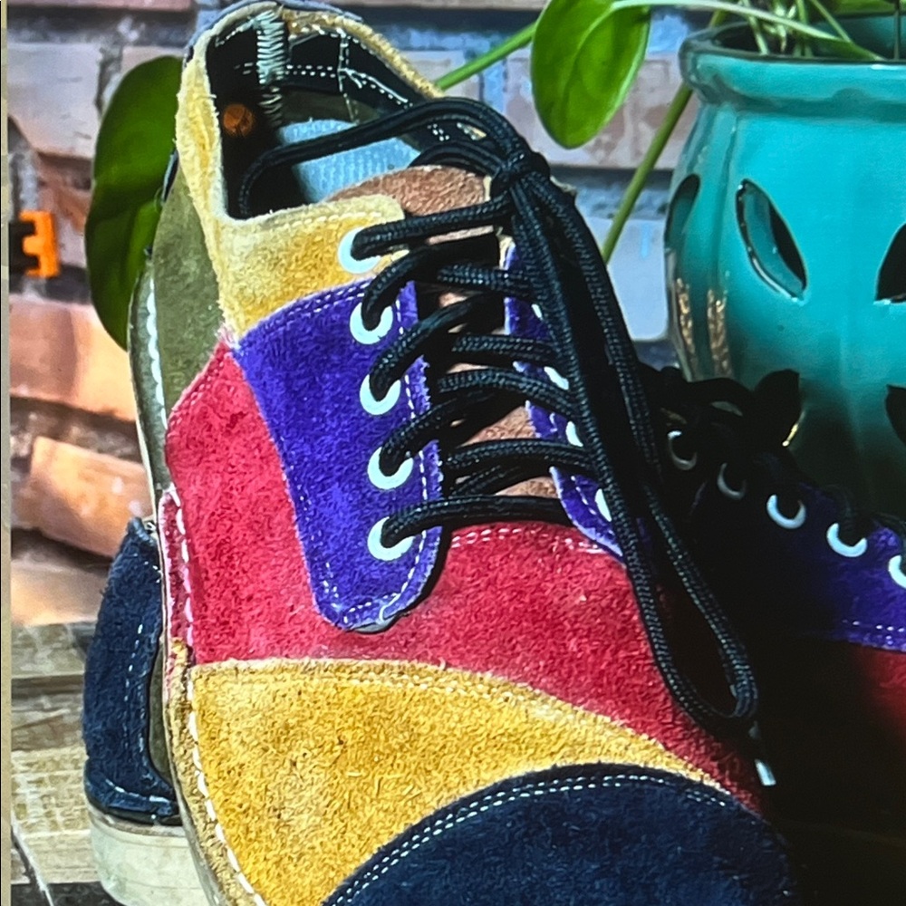Unbranded Patchwork Suede Lace-Up Multicolor Sz 8… - image 2